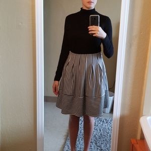 Striped Above The Knee Skirt